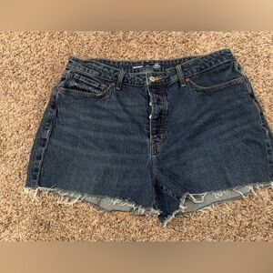 Old Navy Dark Blue Denim Cutoff Shorts with Frayed Hem